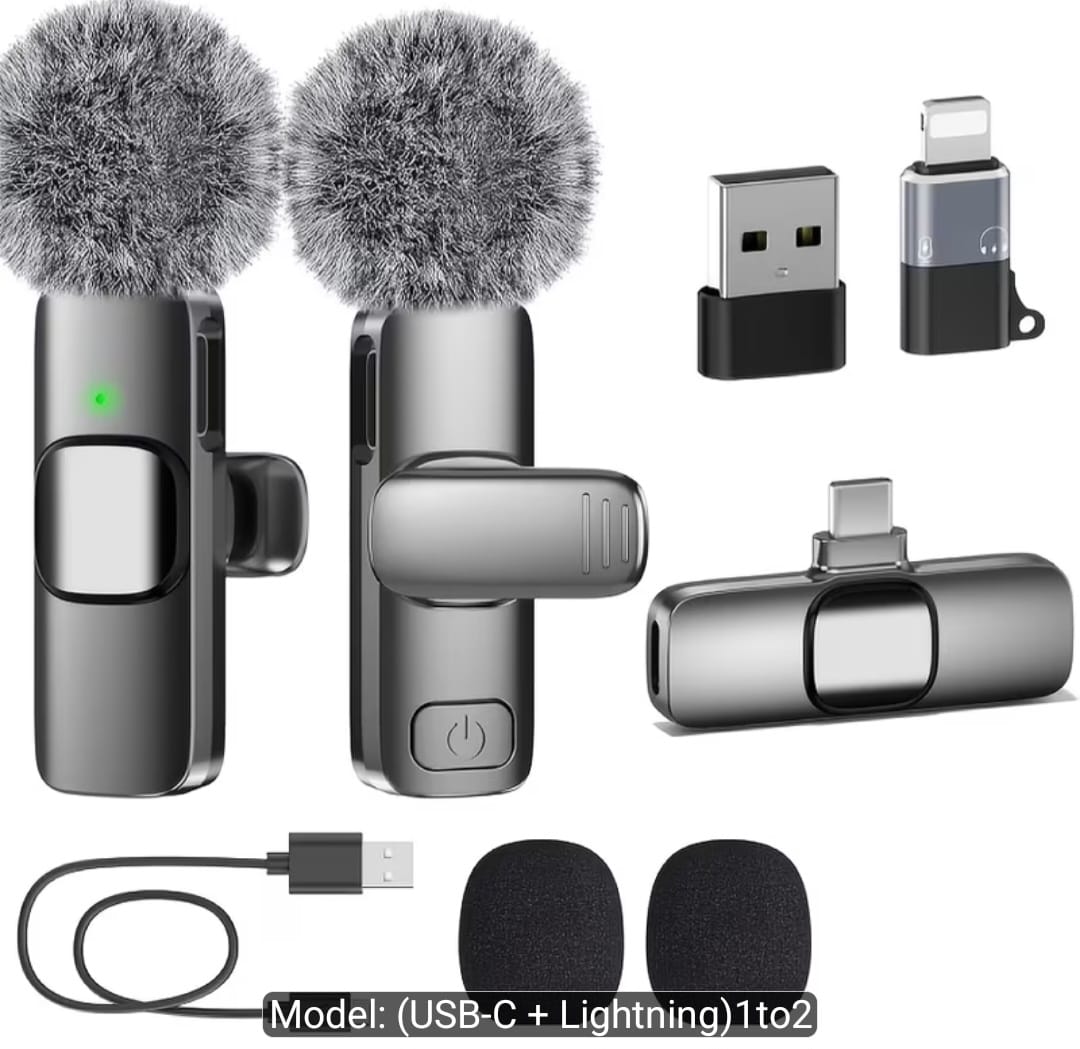 🎤 Wireless Lavalier Microphone Set