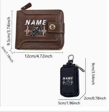 🖤 1. Men's Personalised Wallet + Key Holder Set