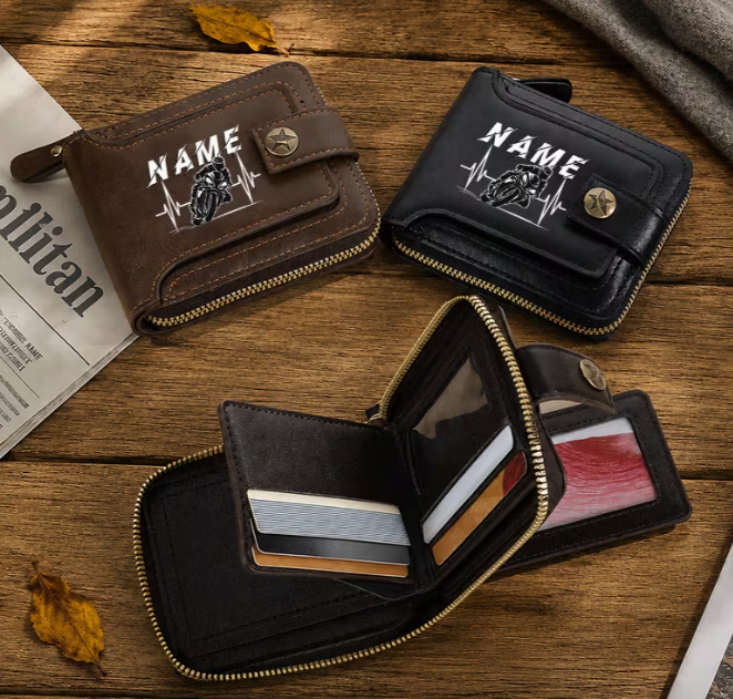 🖤 1. Men's Personalised Wallet + Key Holder Set