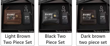 🖤 1. Men's Personalised Wallet + Key Holder Set