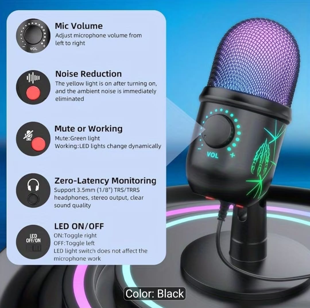🎙️ Professional RGB Gaming Microphone