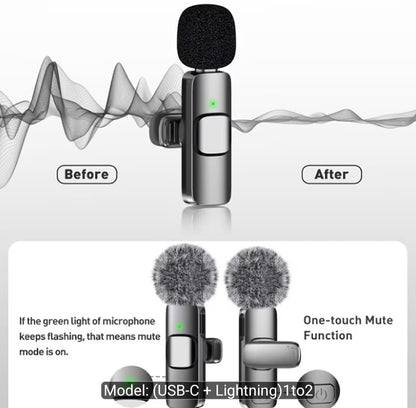 🎤 Wireless Lavalier Microphone Set