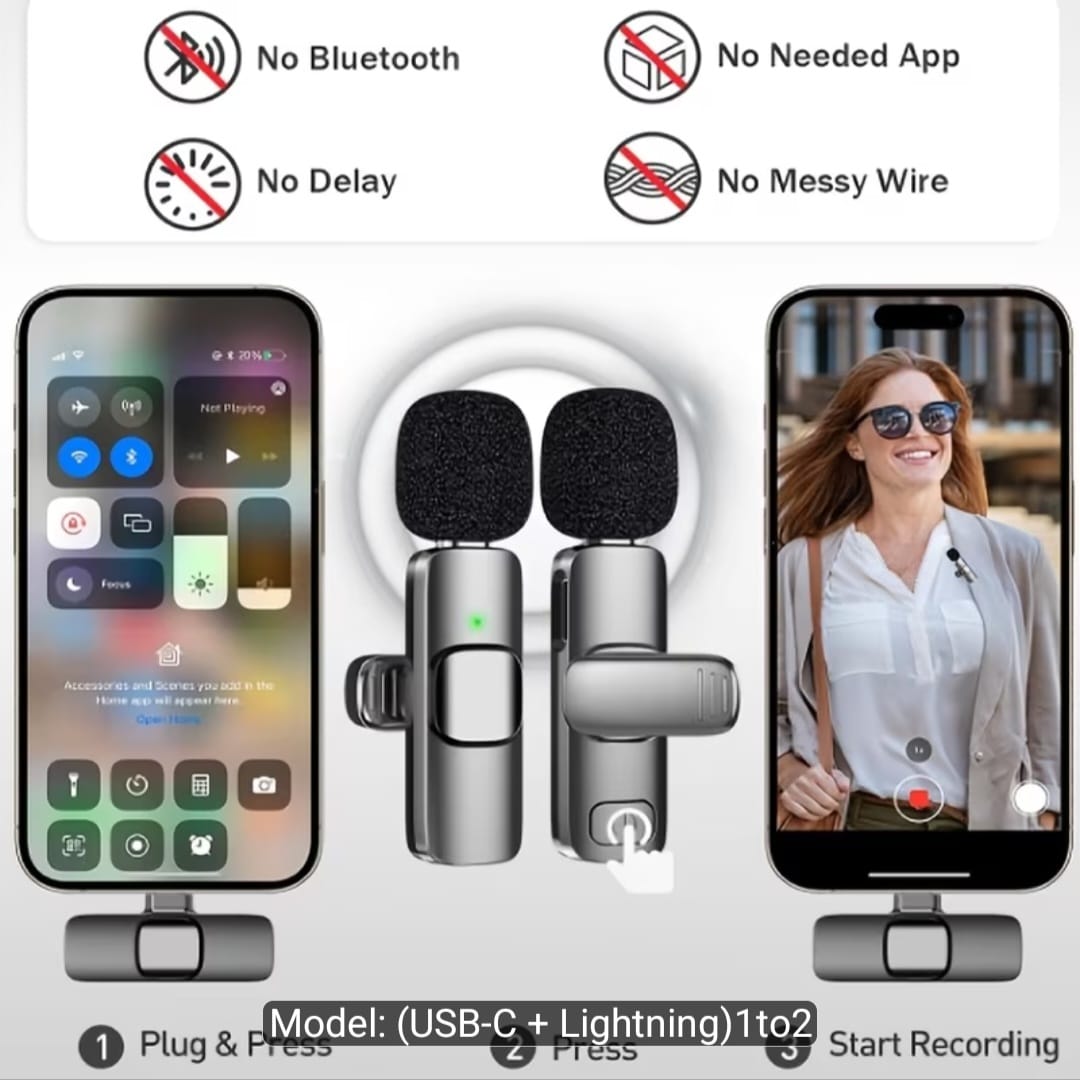 🎤 Wireless Lavalier Microphone Set