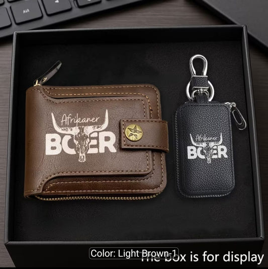 👔 Afrikaner Boer Wallet & Key Pouch Gift Set (Boer)