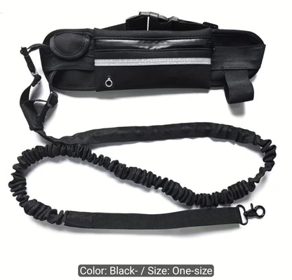 🐾 Hands-Free Dog Walking Belt with Bungee Leash & Zipper Pouch